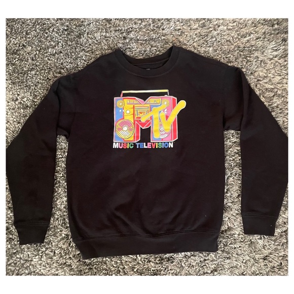 MTV Tops - MTV Official Logo Women's Crewneck Sweatshirt Size Small